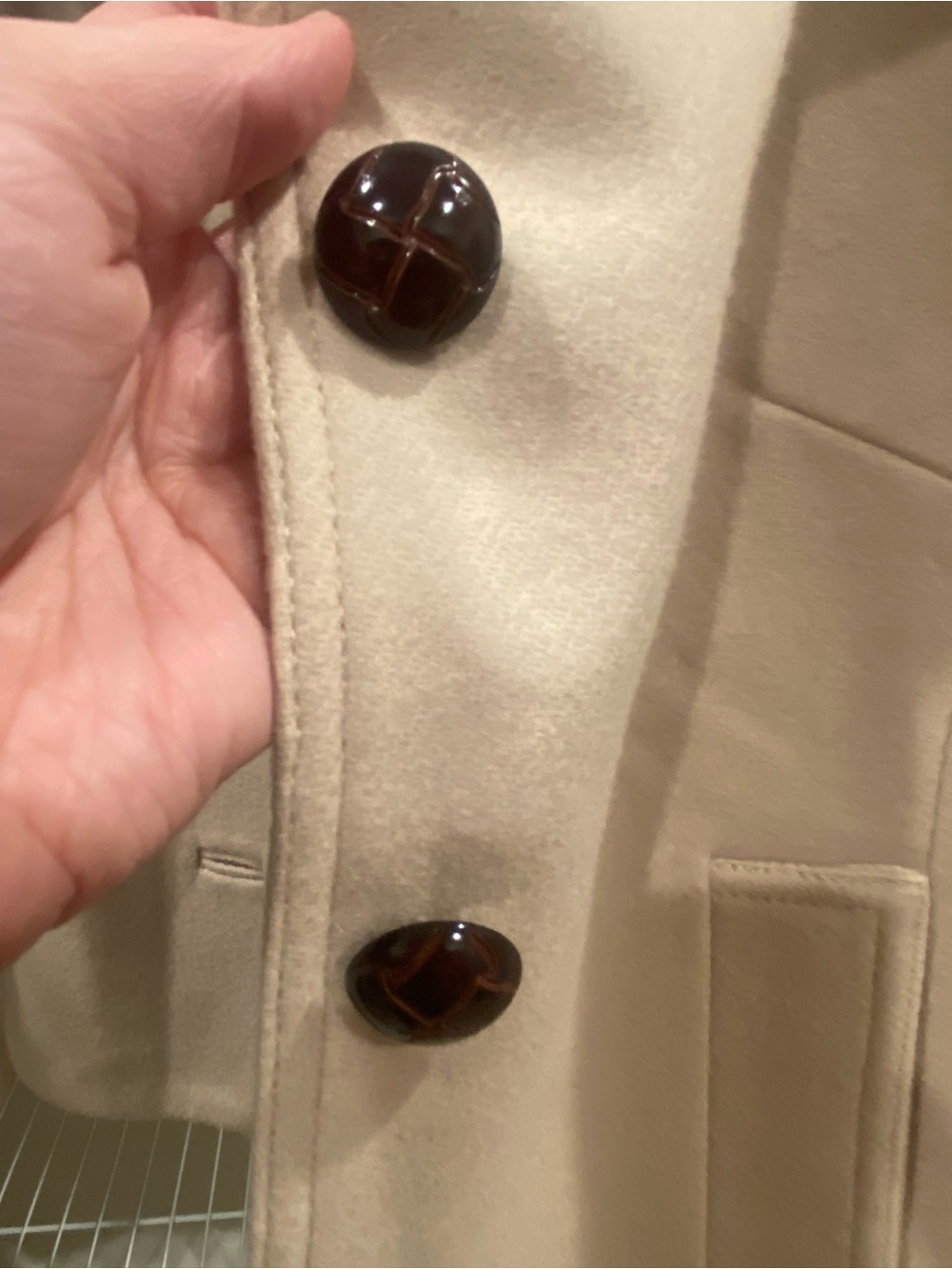 Women’s Banana Republic Beige Wool Jacket in Large with Size 10 Khaki Pant - Picture 6 of 14